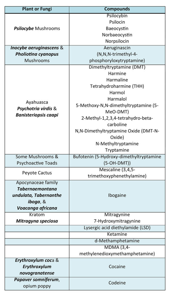 Method for Psychedelics Derived from Plants and Fungi Natural Product
